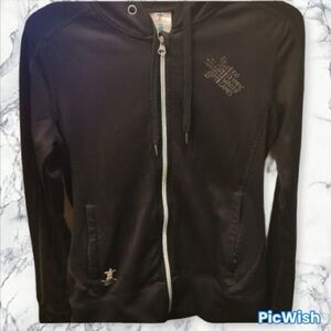 Vancouver 2010 Olympics Black Zip-Up Utility Jacket with Hood & thumb holes